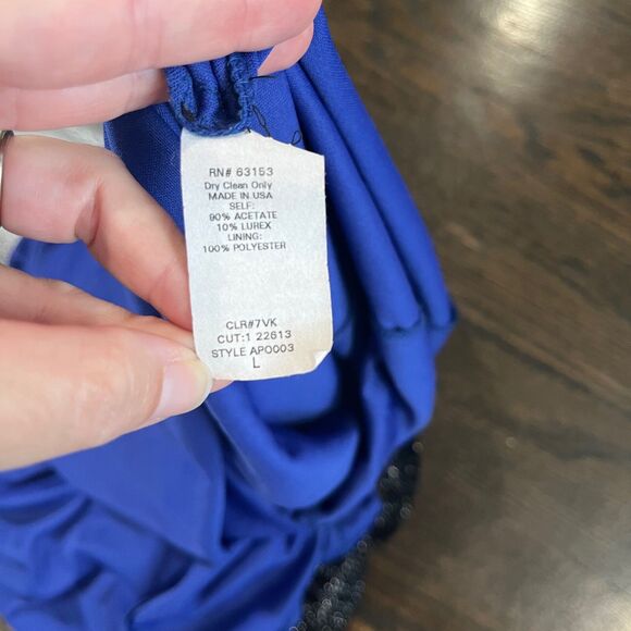 Vintage Rampage Dress Women’s Large Black Blue Mesh Maxi Y2K Whimsigoth USA - Picture 10 of 10